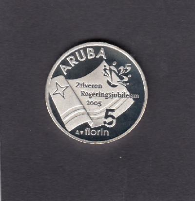 Beschrijving: 5 Florin 25 YEAR QUEEN BEATRIX